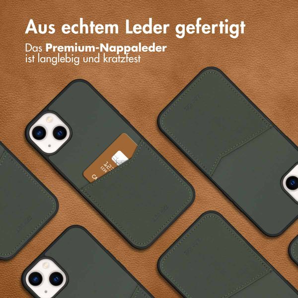 Accezz Premium Leather Card Slot Back Cover für das iPhone 14 Plus - Grün