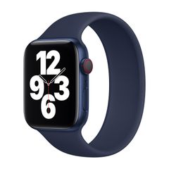Apple Silikon Solo Loop für  Apple Watch Series 1 - 9 / SE (38/40/41 mm) | Series 10 / 11 (42 mm) - Größe 8 - Deep Navy