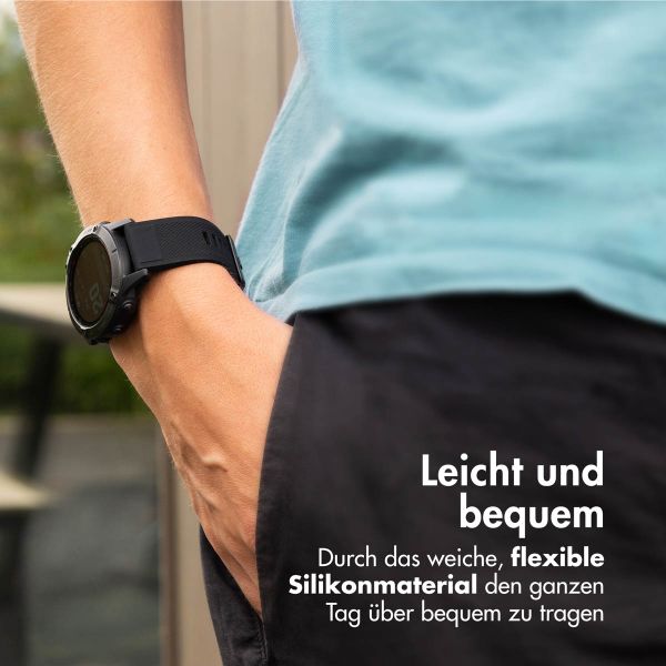 imoshion QuickFit® Silikonarmband - 22 mm Garmin Watch Anschluss - Schwarz