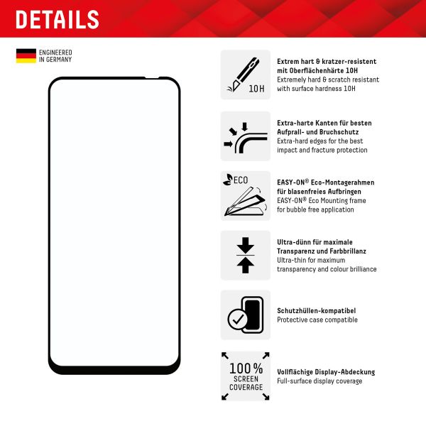 Displex Bildschirmschutzfolie Real Glass Full Cover Xiaomi Redmi Note 12