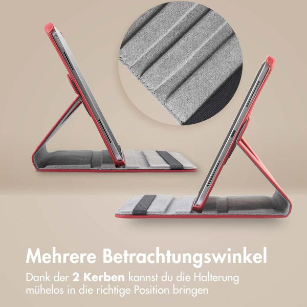 imoshion 360° drehbare Klapphülle Apple iPad 11 (2025) 11 Zoll A16 / iPad 10 (2022) 10.9 Zoll - Dunkelrot