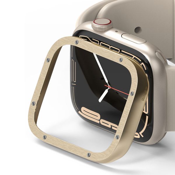 Ringke Bezel Styling für die Apple Watch Series 7 / 8 / 9 - 41 mm - Hairline Bolts Gold