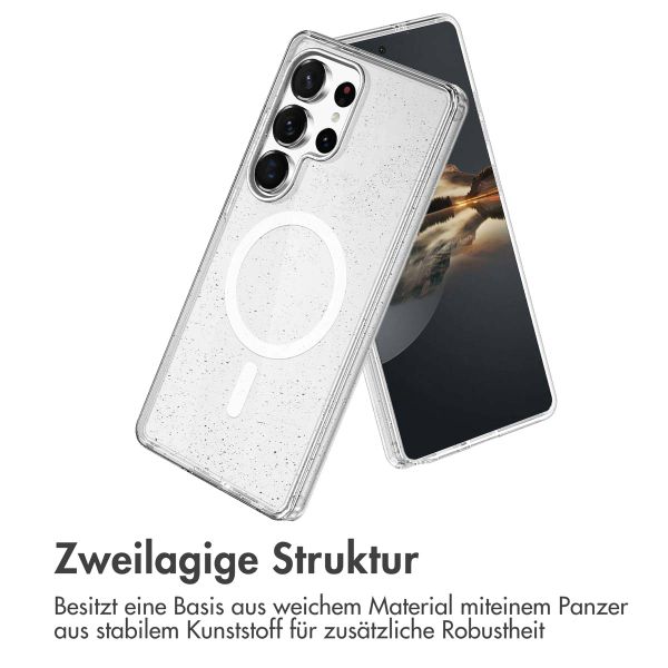 imoshion Sparkle Back Cover mit MagSafe für das Samsung Galaxy S24 Ultra - Glitzer Transparent