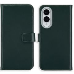 Selencia Echtleder Klapphülle Samsung Galaxy S25 Edge - Grün