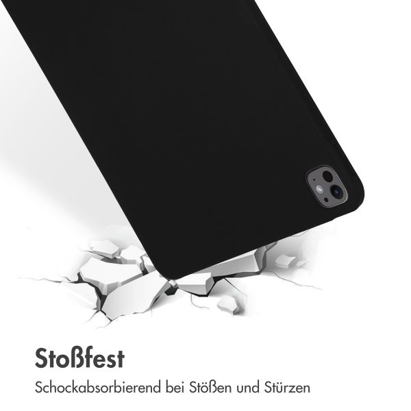 Accezz Liquid Silicone Back Cover mit Stifthalter für das iPad Pro 13 (2024) M4 - Schwarz