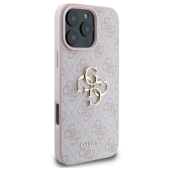 Guess 4G Metal Logo Back Cover für das iPhone 16 Pro Max - Rosa