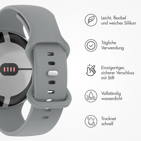 imoshion Silikon-Armband⁺ für  Google Pixel Watch 3 / 4 (45 mm) - Größe L - Grau