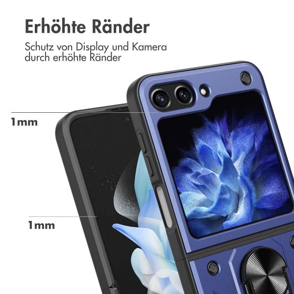 imoshion Rugged Back Cover mit Ring Samsung Galaxy Z Flip 5 - Dunkelblau
