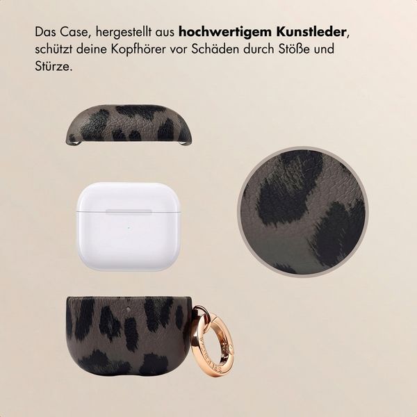 Selencia Sabi Hülle Panthermuster  Apple Airpods 4 - Midnight Black