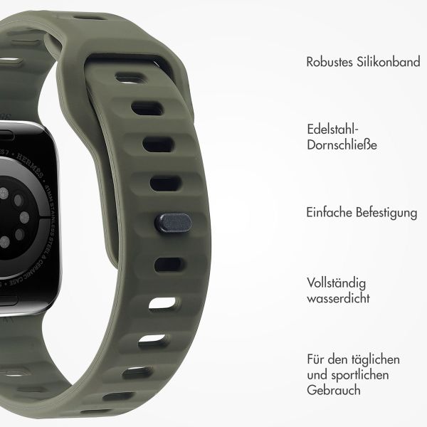 imoshion Active Sport Silikonarmband für die Apple Watch Series 1-9 / SE (38/40/41 mm) | Series 10 (42 mm) - Schwarzgrün