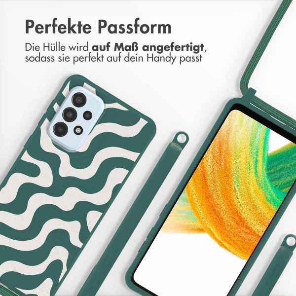 imoshion Silikonhülle design mit Band für das Samsung Galaxy A33 - Petrol Green Groovy