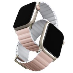 Uniq Revix Premium Edition doppelseitiges Armband für die Apple Watch Series 1 bis 9 / SE (38/40/41 mm) | Series 10 (42 mm) - Weiß/Blush Pink