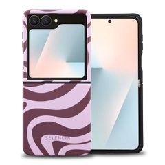 Selencia Vivid Back Cover Samsung Galaxy Z Flip 7 - Wavy Swirl Pink Plum