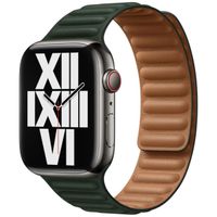 Apple Leather Link Armband für das  Apple Watch Series 1 t/m 9 / SE (38/40/41 mm) | Series 10 / 11 (42 mm) - Größe M/L - Sequoia Green
