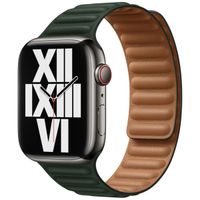 Apple Leather Link für die Apple Watch Series 1 bis 9 / SE (38/40/41 mm) | Series 10 (42 mm) - Größe M/L - Sequoia Green