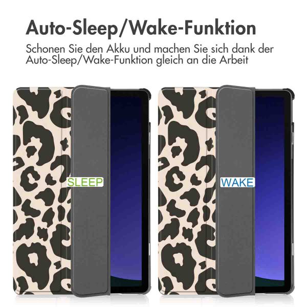 imoshion Design Trifold Klaphülle Samsung Galaxy Tab S9 11.0 Zoll - Leopard