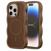 Selencia Wavy Backcover mit MagSafe Apple iPhone 14 Pro - Mocha Brown