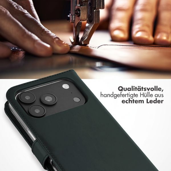 Selencia Echtleder Klapphülle Apple iPhone 18 Pro Max / 17 Pro Max - Grün