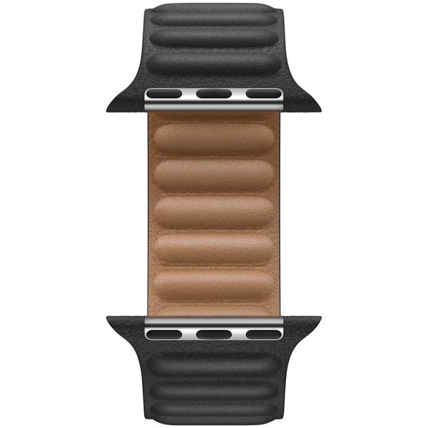 Apple Leather Link Armband für das  Apple Watch Series 1 t/m 9 / SE (38/40/41 mm) | Series 10 / 11 (42 mm) - Größe S/M - Schwarz