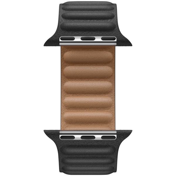 Apple Leather Link für die Apple Watch Series 1 bis 9 / SE (38/40/41 mm) | Series 10 (42 mm) - Größe S/M - Schwarz