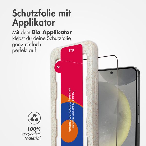 Accezz Vollflächige Schutzfolie aus gehärtetem Glas mit Applikator für das Samsung Galaxy S25 - Transparent