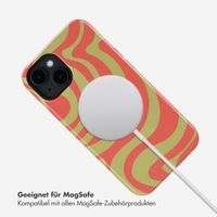 Selencia Vivid Rückabdeckung mit MagSafe Apple iPhone 14 - Wavy Swirl Orange Fern