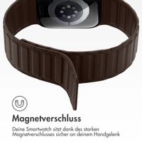 Accezz Magnetisches Echtlederarmband für Apple Watch | 44/45/46/49 mm - Chocolate Brown