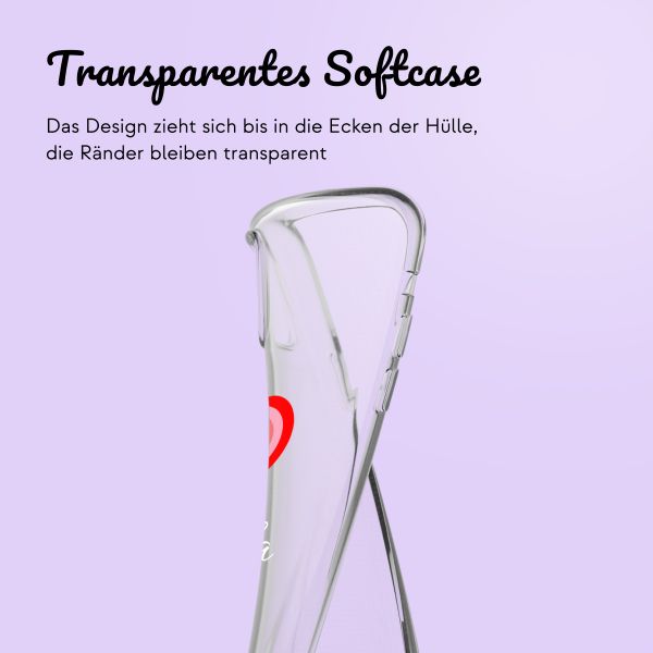 Personalisierte Hülle mit Herz iPhone SE (2022 / 2020) / 8 / 7 - Transparent