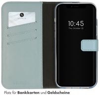 Selencia Echtleder Klapphülle für das iPhone 14 - Air Blue