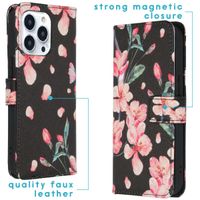 imoshion Design TPU Klapphülle Apple iPhone 13 Pro - Blossom Watercolor Black