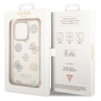 Guess Peony Glitter Back Cover für das iPhone 14 Pro - Weiß