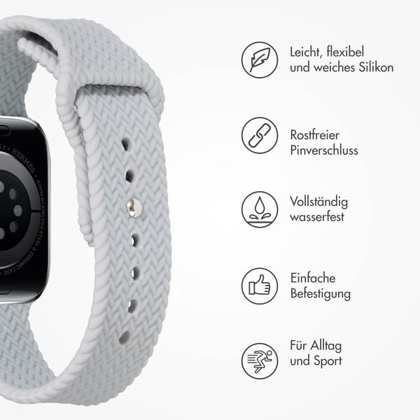 imoshion Geflochtenes Silikonarmband für das  Apple Watch Series 1 t/m 11 / SE / Ultra (44/45/46/49 mm) - Grau
