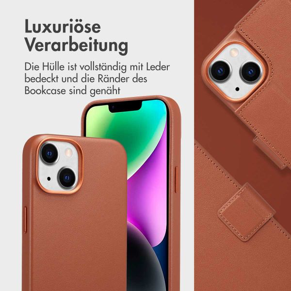 Accezz 2-in-1 Klapphülle aus Leder mit MagSafe für das iPhone 14 - Sienna Brown