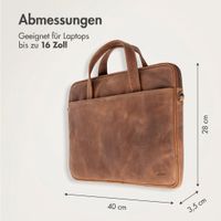 Accezz Leather Laptoptasche 16 Zoll - Cognac