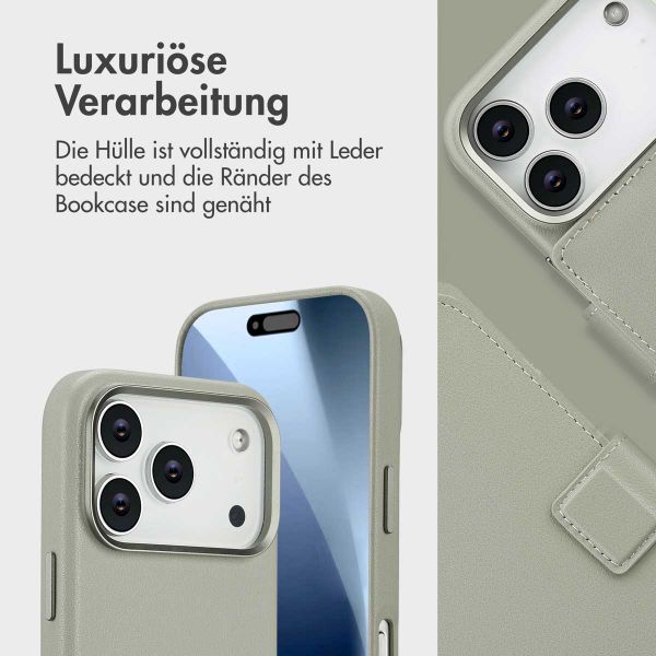 Accezz 2-in-1 Klapphülle aus Leder mit MagSafe Apple iPhone 17 Pro - Light Grey