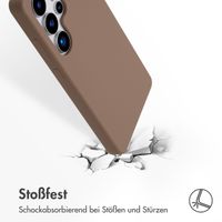 Accezz Liquid Silikoncase mit MagSafe Samsung Galaxy S25 Ultra - Hellbraun