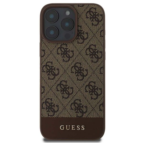 Guess Bottom Stripe 4G Back Cover Apple iPhone 16 Pro - Braun