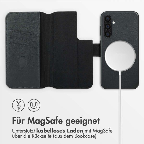 Accezz 2-in-1 Klapphülle aus Leder mit MagSafe für das Samsung Galaxy S24 Plus - Onyx Black