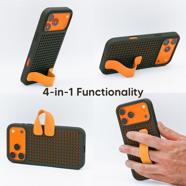 Callbuddy Hülle mit Strap Apple iPhone 17 Pro Max - Camo Orange