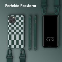 Selencia SilikonHülle design mit abnehmbarem Band Apple iPhone 11 Pro - Irregular Check Green