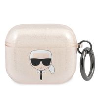 Karl Lagerfeld Karl's Head Silicone Glitter Case für das Apple AirPods 3 (2021) - Gold