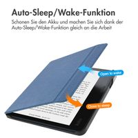 imoshion Canvas Sleepcover Klapphülle mit Stand Kobo Sage / Tolino Epos 3 - Dunkelblau