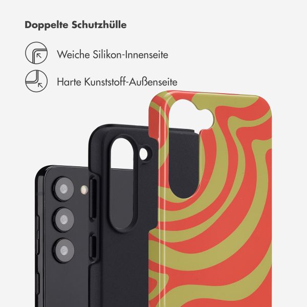 Selencia Vivid Back Cover Samsung Galaxy S23 - Wavy Swirl Orange Fern