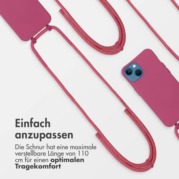 imoshion Color Backcover mit abnehmbarem Handykette und MagSafe Apple iPhone 13 - Raspberry