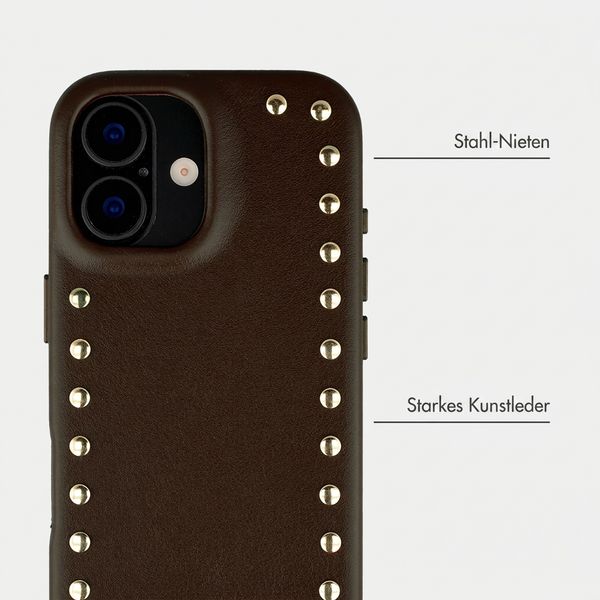 Selencia Studs Backcover mit MagSafe Apple iPhone 16 - Cacao Crush