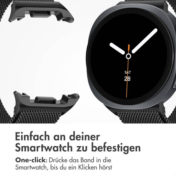 imoshion Magnetisches Milanaise Armband für das  Samsung Galaxy Watch 8 (40/44mm) / Classic (46mm) - Schwarz