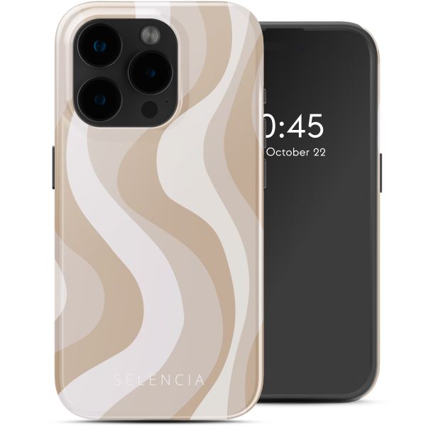 Selencia Vivid Tough Back Cover mit MagSafe für das iPhone 15 Pro - Desert Waves Beige