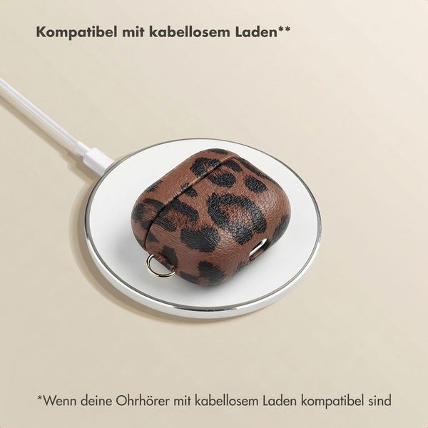 Selencia Sabi Hülle Panthermuster  Apple Airpods 3 - Mocha Brown
