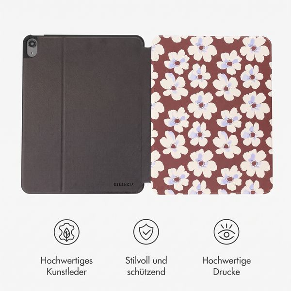 Selencia Vivid Klapphülle Apple iPad 11 (2025) 11 Zoll A16 / iPad 10 (2022) 10.9 Zoll - Choco Flower Pop