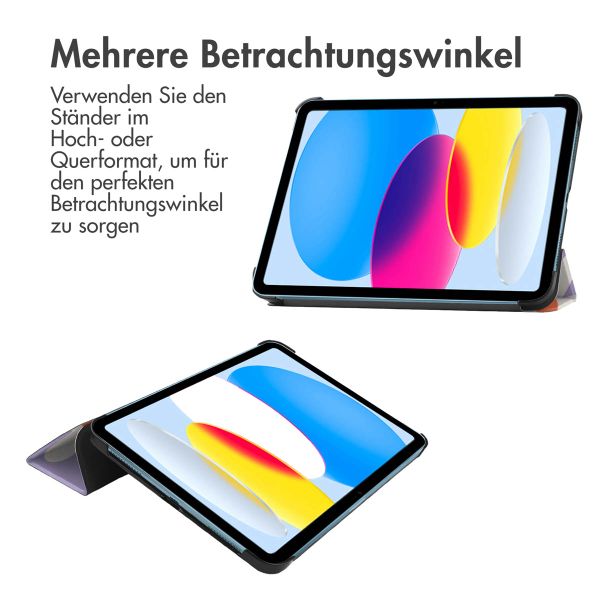 imoshion Design Trifold Klaphülle Apple iPad 11 (2025) 11 Zoll A16 / iPad 10 (2022) 10.9 Zoll - Flowers Distance